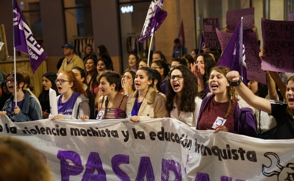 Primeros momentos de la manifestación de esta tarde por las calles de Málaga.