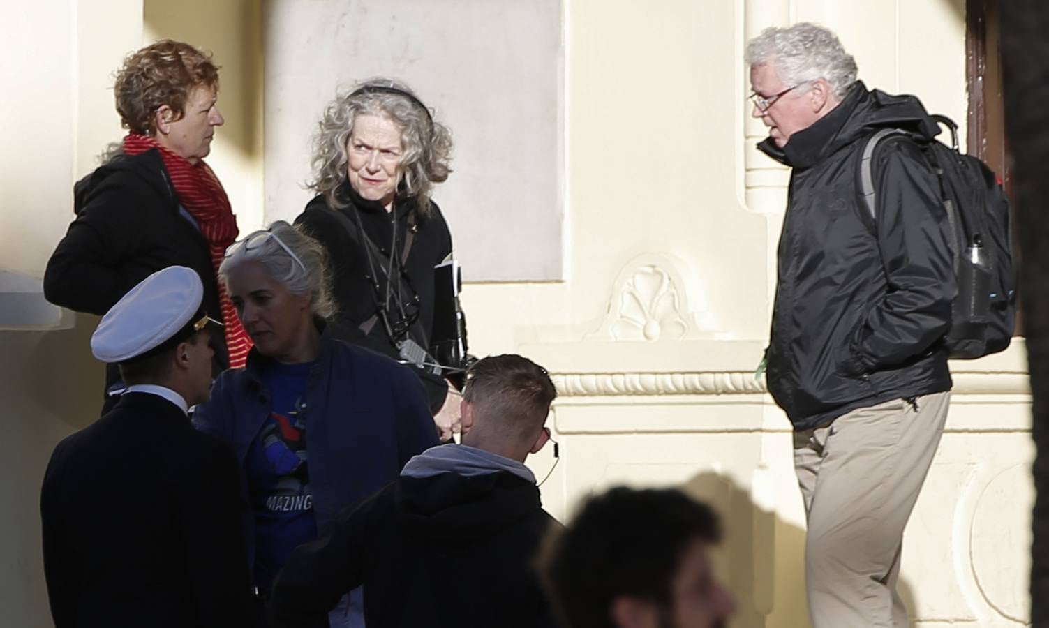 La bandera del Régimen de Franco ha sido desplegada (con fines cinematográficos) en la sede del Ayuntamiento de Málaga por el rodaje de 'Operación Mincemeat'. Se traba de convertir un trozo del centro de Málaga en una sede gubernamental de la dictadura en 1943