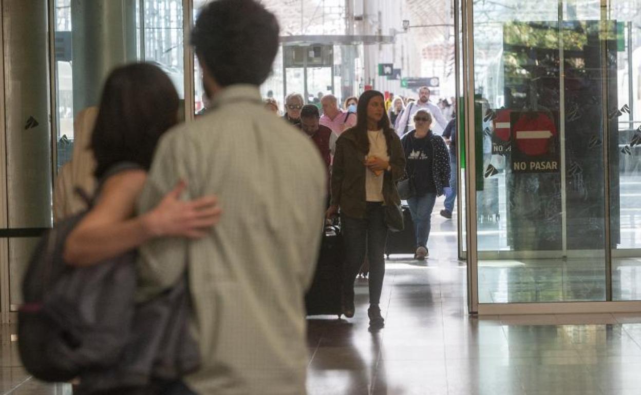 Los últimos viajeros procedentes de Madrid entran por la estación María Zambrano