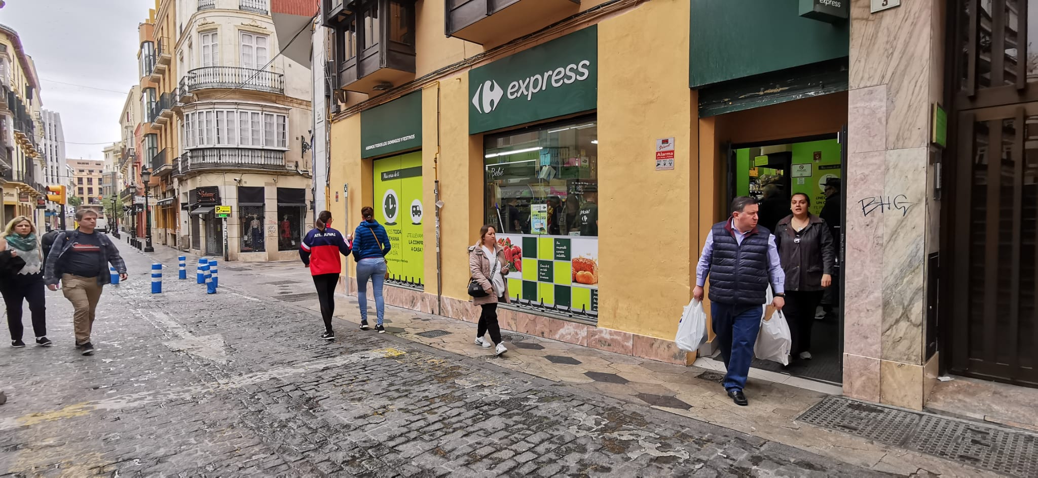 El Centro de Málaga, este domingo.