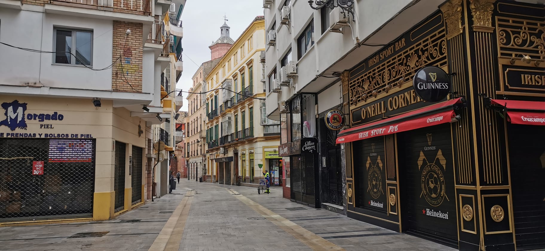 El Centro de Málaga, este domingo.