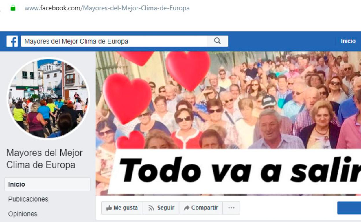 Página de Facebook creada por el Ayuntamiento de Torrox para los mayores. 