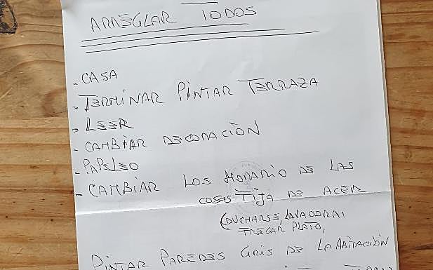 Lista de Salva con las tareas pendientes. 