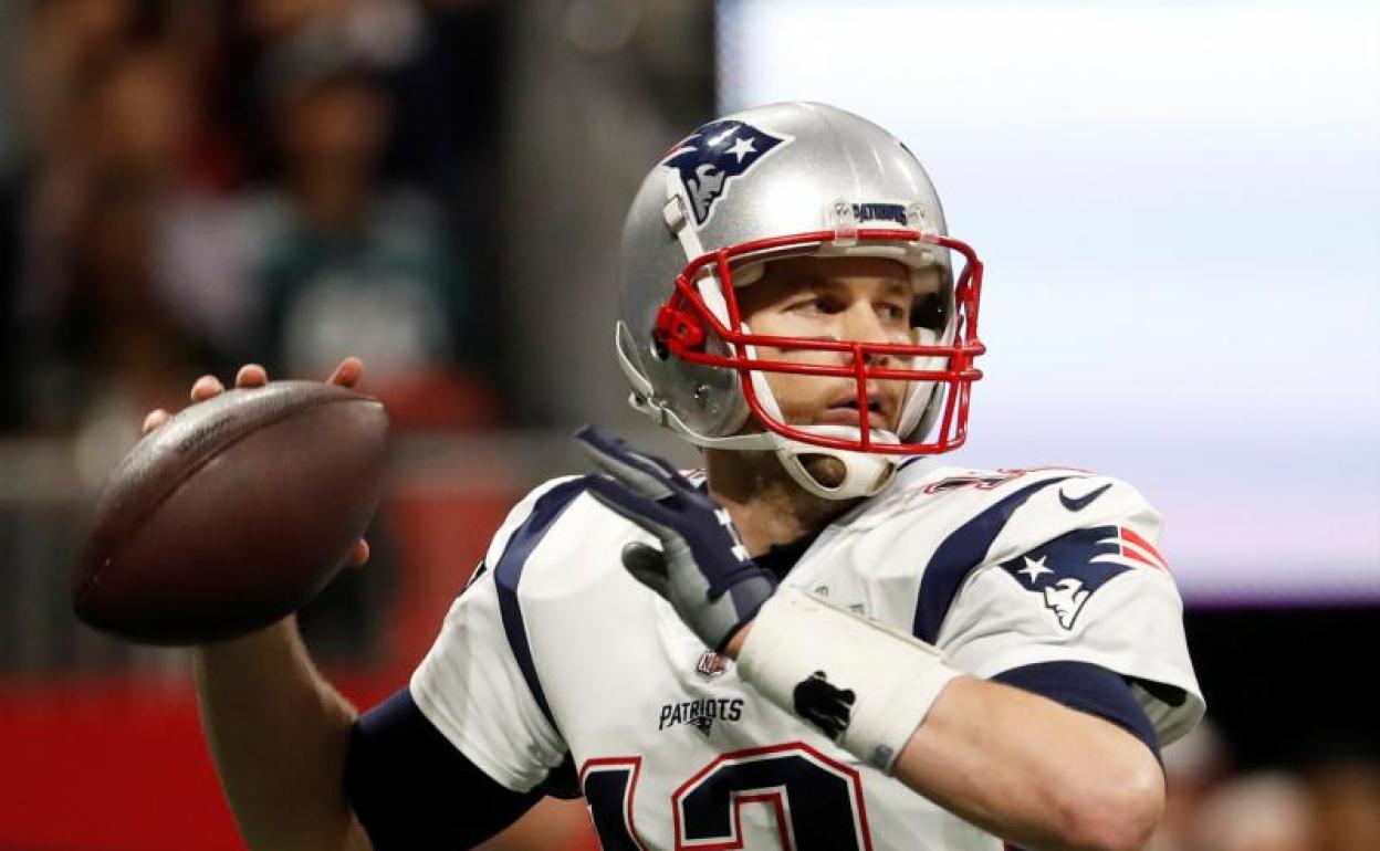 Tom Brady, en un partido con los Patriots. 