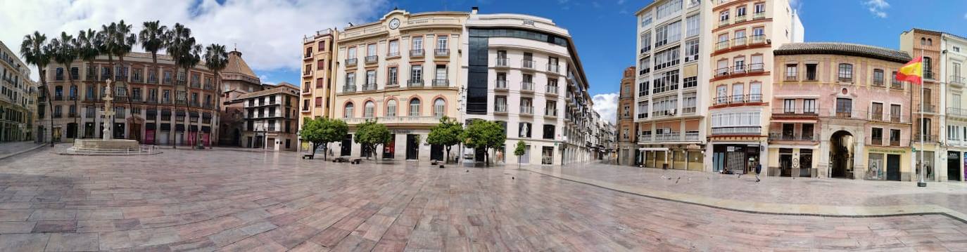 Este domingo nos deja imágenes insólitas de una Málaga en cuarentena.