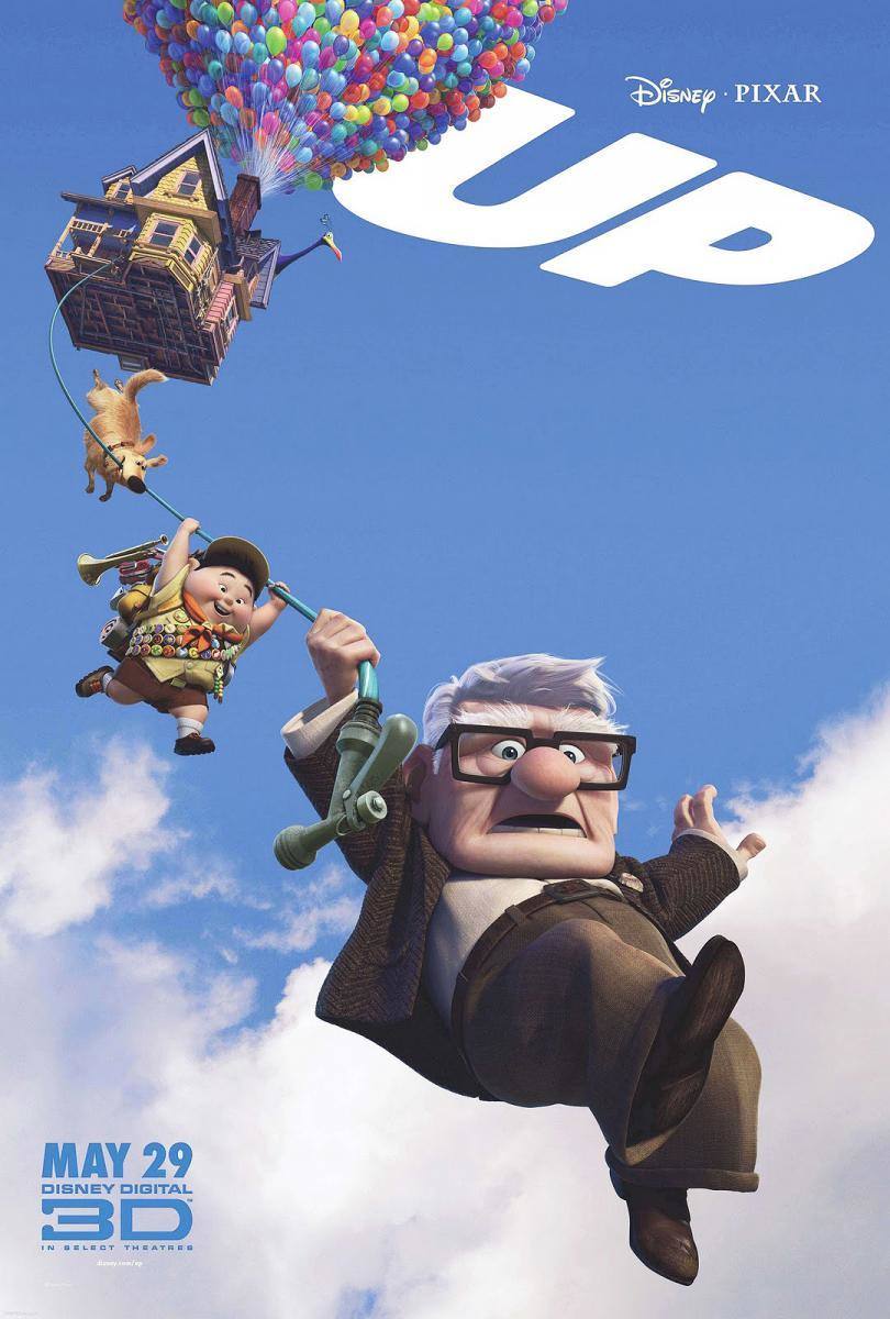 'Up' (2009). Un anciano que acaba de enviudar quiere hacer realidad el sueño de su vida: enganchar miles de globos a su casa y salir volando rumbo a América del Sur. Pronto descubrirá que tiene un polizón, un niño.