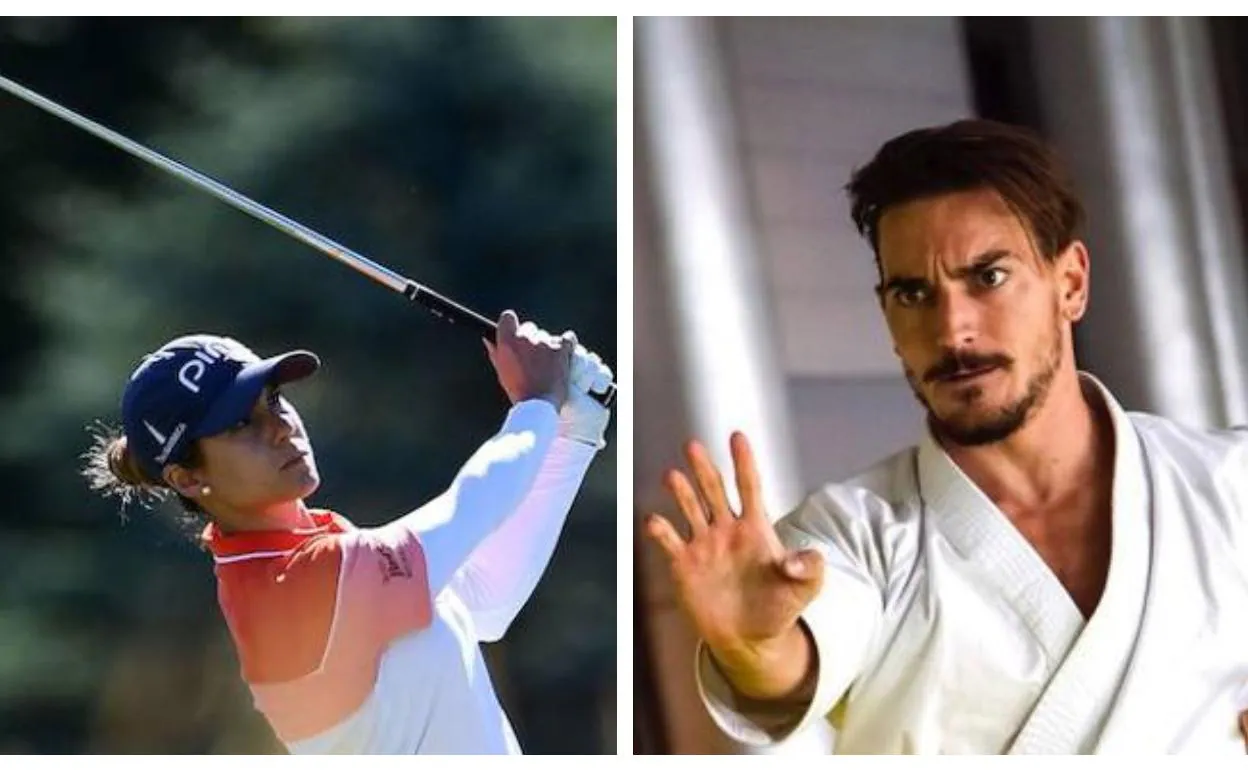 A la izquierda, la golfista Muñoz; a la derecha, el karateca Quintero. 