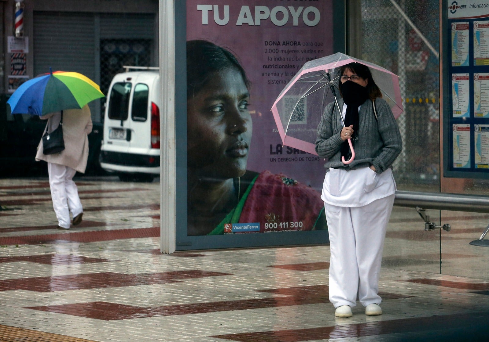 Efectos del temporal en Málaga, este martes.