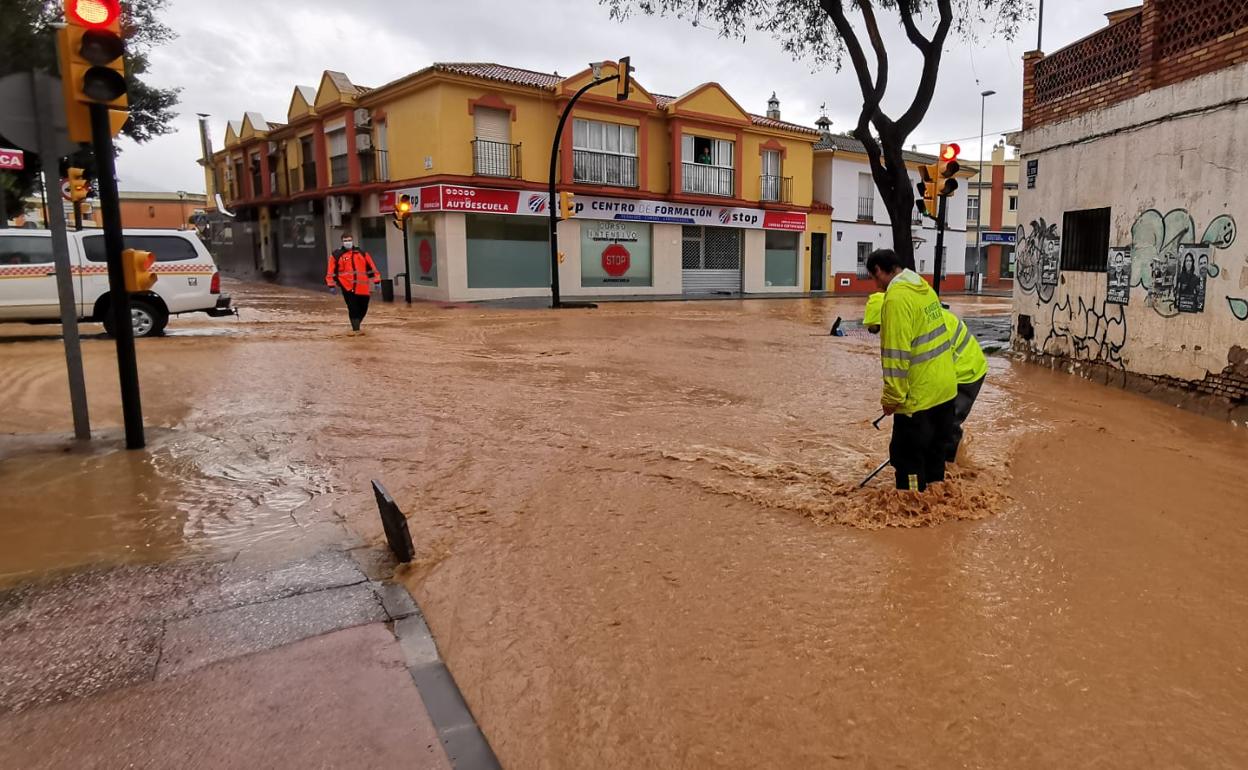 Imagen de las inundaciones en Campanillas la semana pasada. 