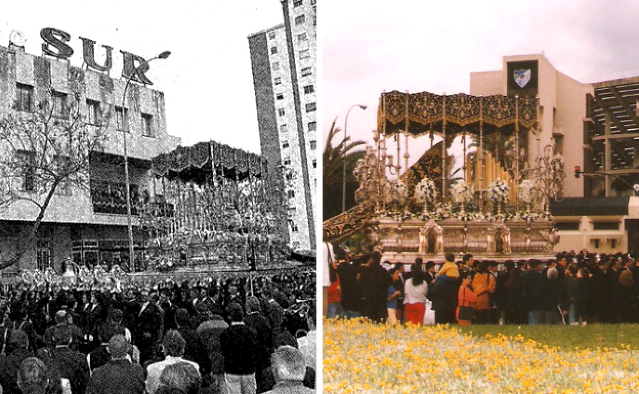 La imagen de la Virgen fue en procesión desde el barrio de Capuchinos, lugar de peregrinación anual del Málaga CF para visitar a la Divina Pastora, hasta el que ahora conocemos como Instituto de La Rosaleda.