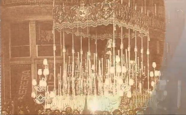 Imagen principal - Arriba, Virgen de la Soledad en 1920. Abajo, a la izquierda, Virgen de la Esperanza. A la derecha, Cristo de Azotes y Columna.
