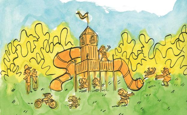 Imagen principal - Dos de las ilustraciones, junto a su autor, José Fragoso.