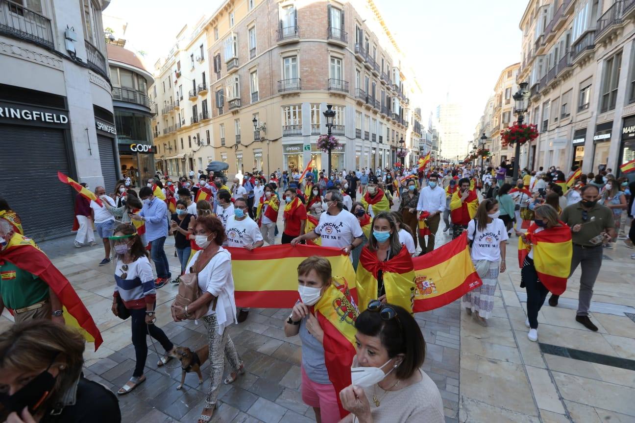 Decenas de personas llenaron calle Larios en la protesta 