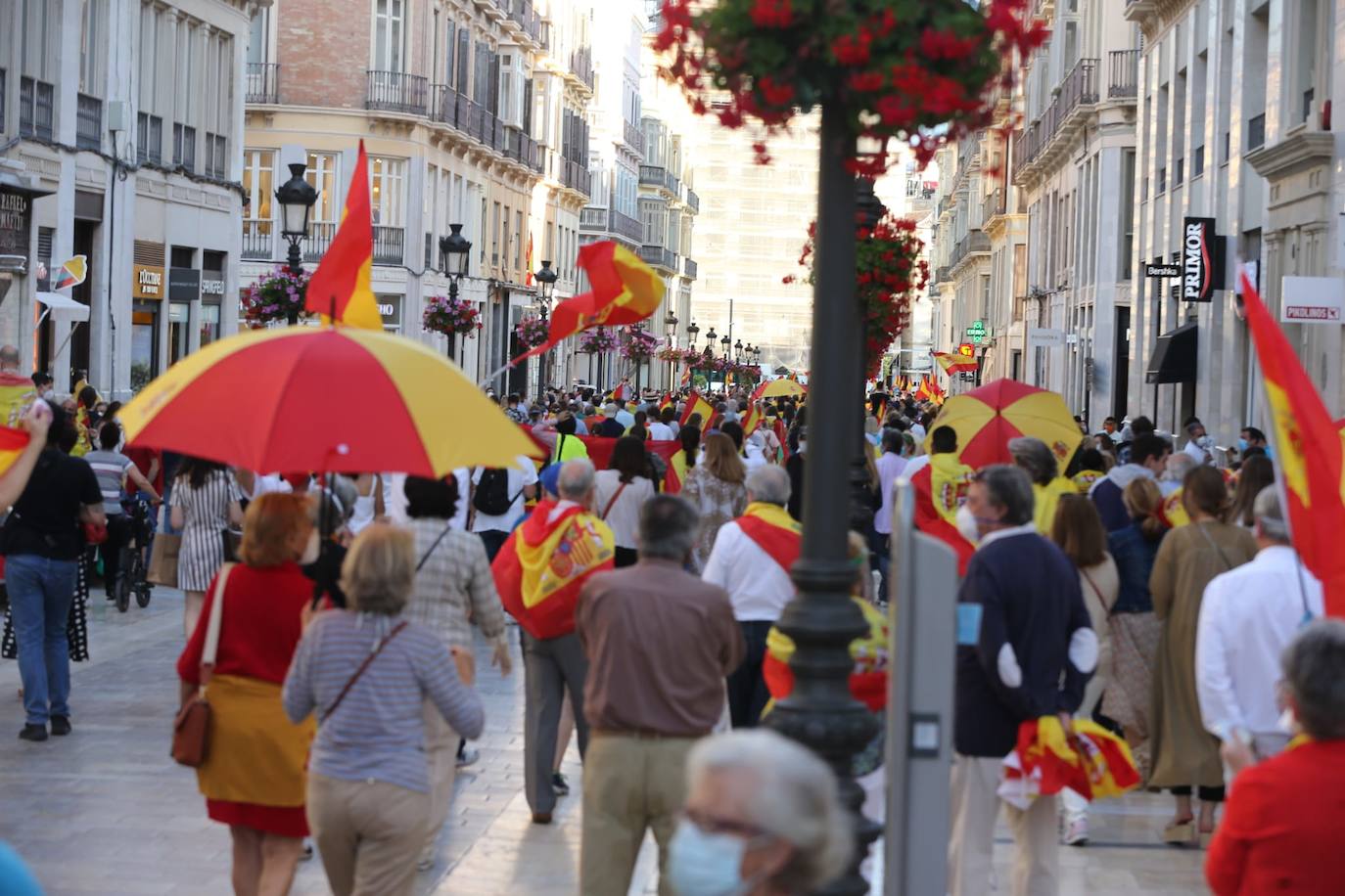 Decenas de personas llenaron calle Larios en la protesta 