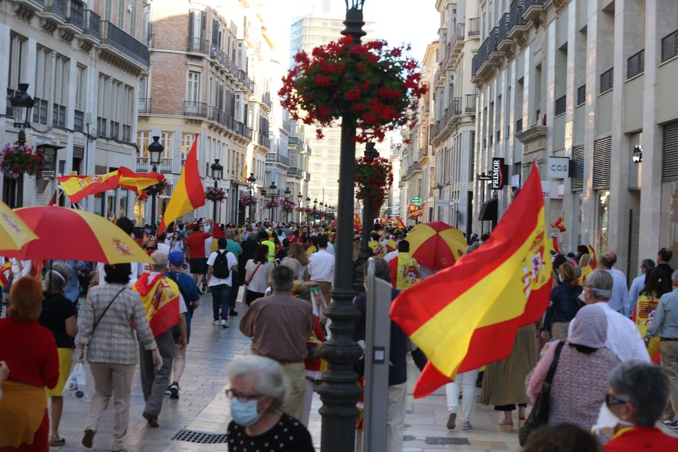 Decenas de personas llenaron calle Larios en la protesta 