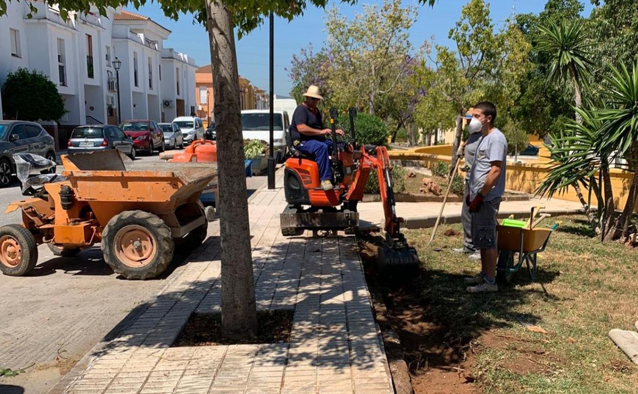 Imagen de los trabajos que se están acometiendo en la zona de Viñagrande.