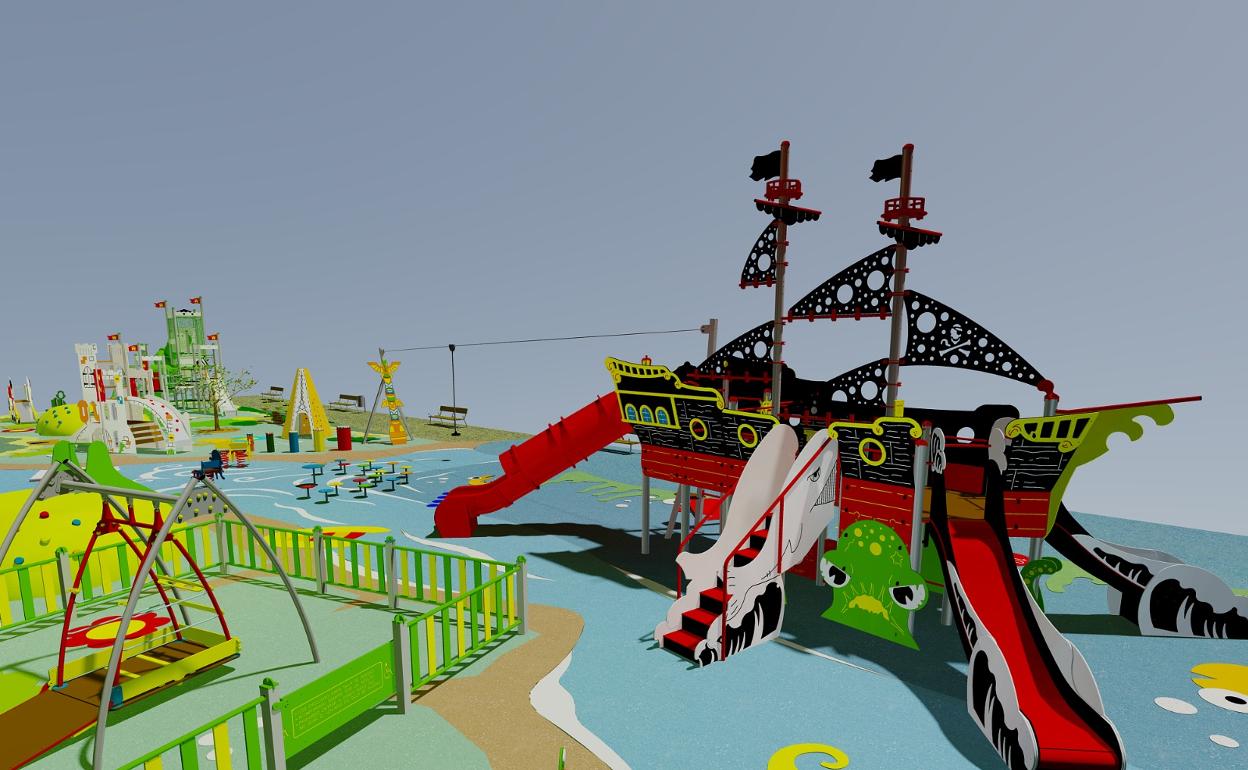 Recreación virtual de cómo será el nuevo espacio infantil. 