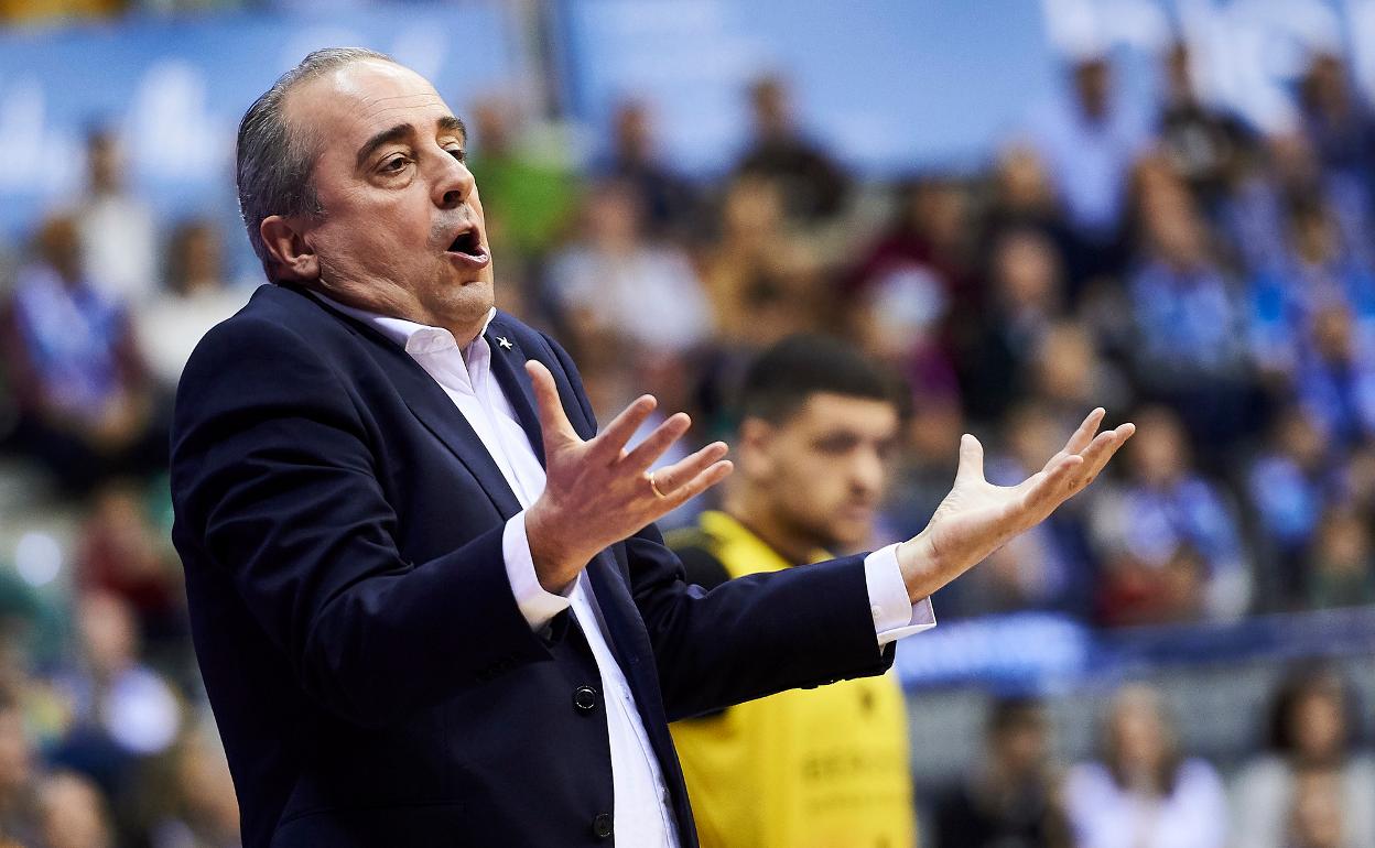 Txus Vidorreta, durante un partido de Liga esta temporada. 