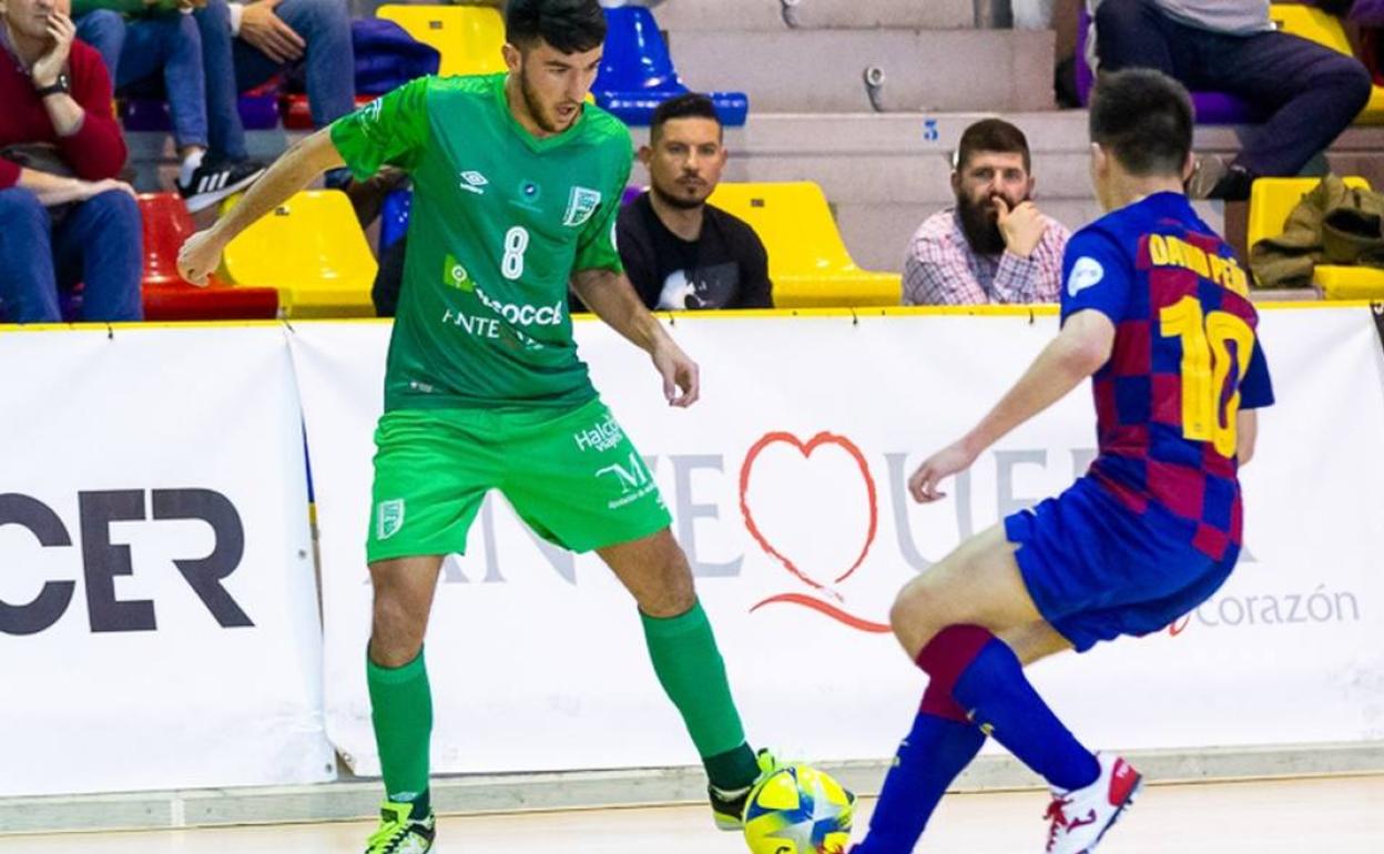 Nacho Caballero, en un partido ante el filial del Barcelona. 