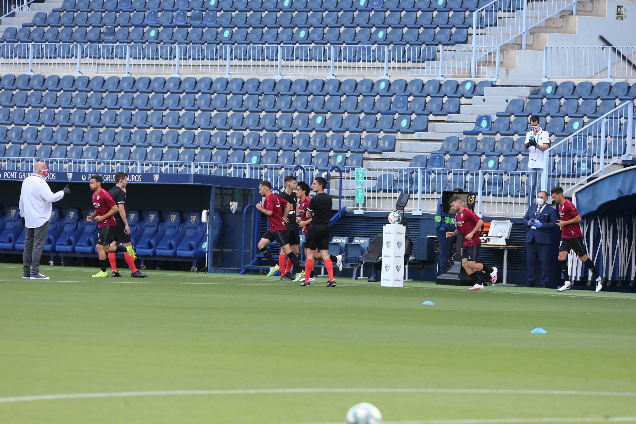 La vuelta del fútbol a La Rosaleda tras el parón de LaLiga por la pandemia