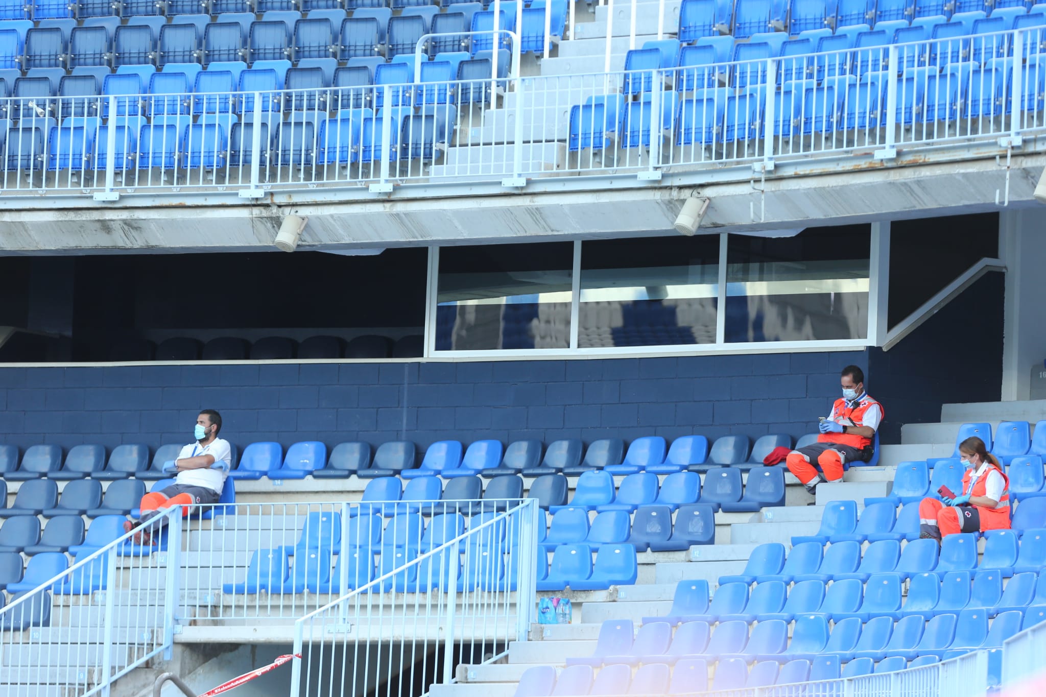 La vuelta del fútbol a La Rosaleda tras el parón de LaLiga por la pandemia