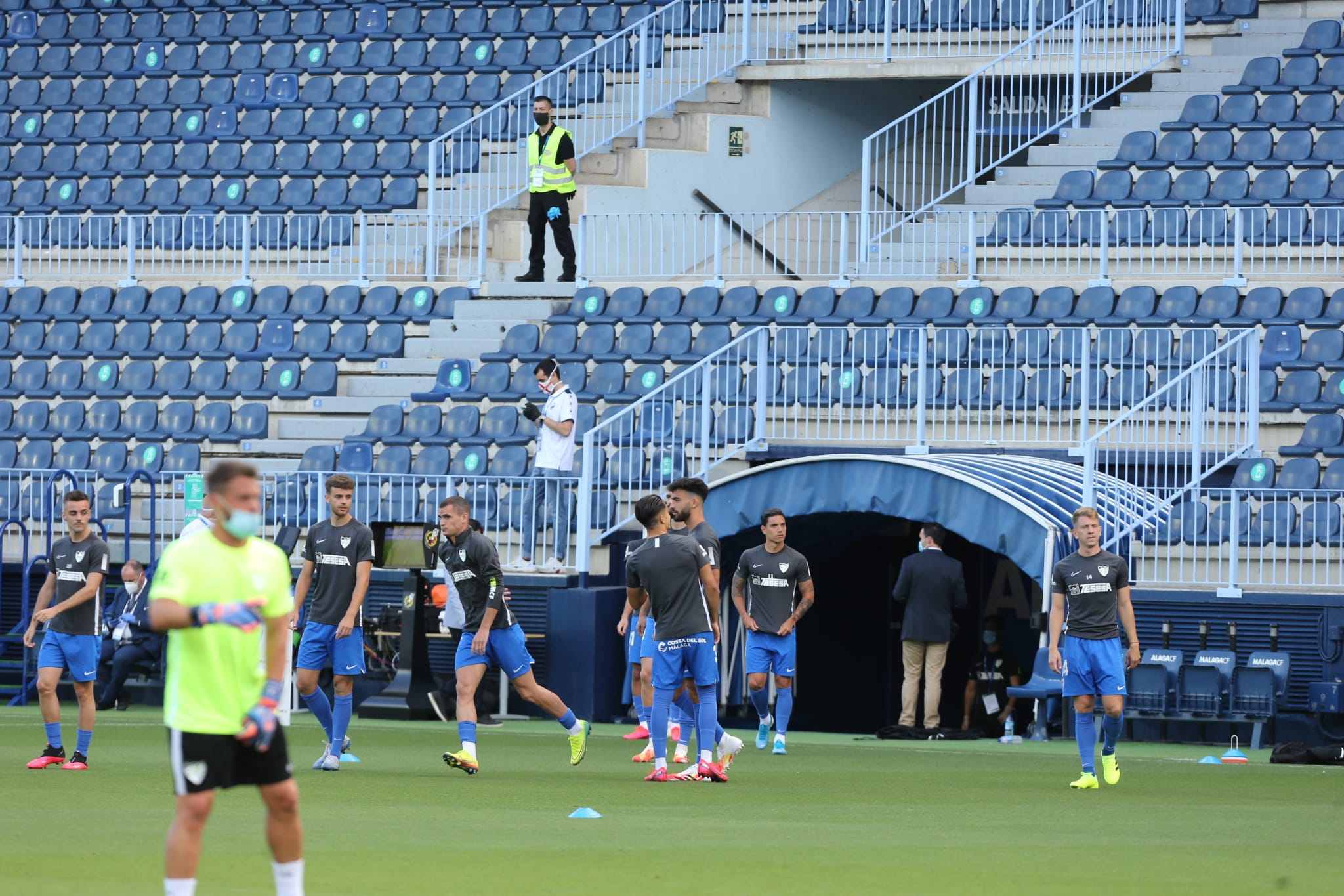 La vuelta del fútbol a La Rosaleda tras el parón de LaLiga por la pandemia