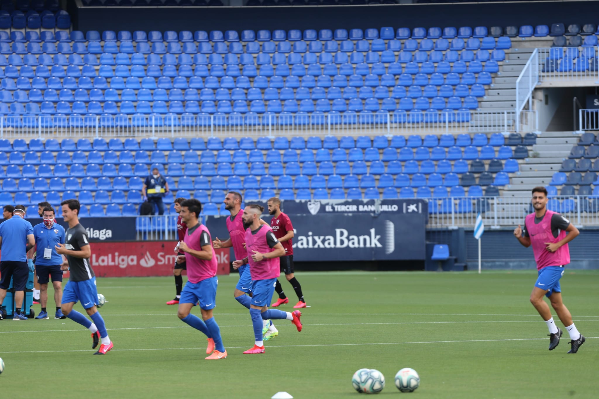 La vuelta del fútbol a La Rosaleda tras el parón de LaLiga por la pandemia