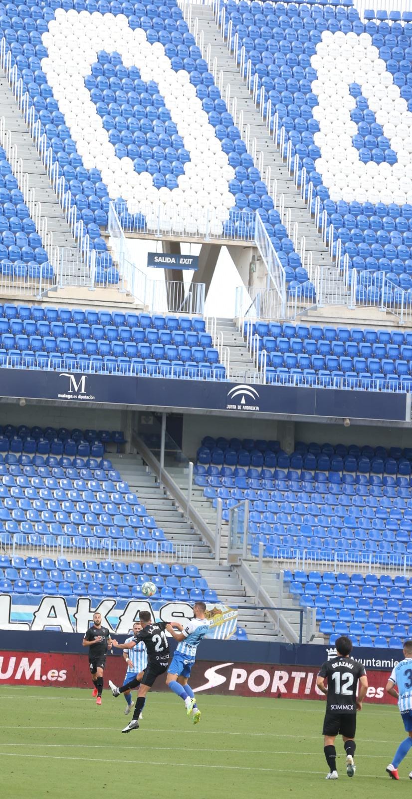 La vuelta del fútbol a La Rosaleda tras el parón de LaLiga por la pandemia