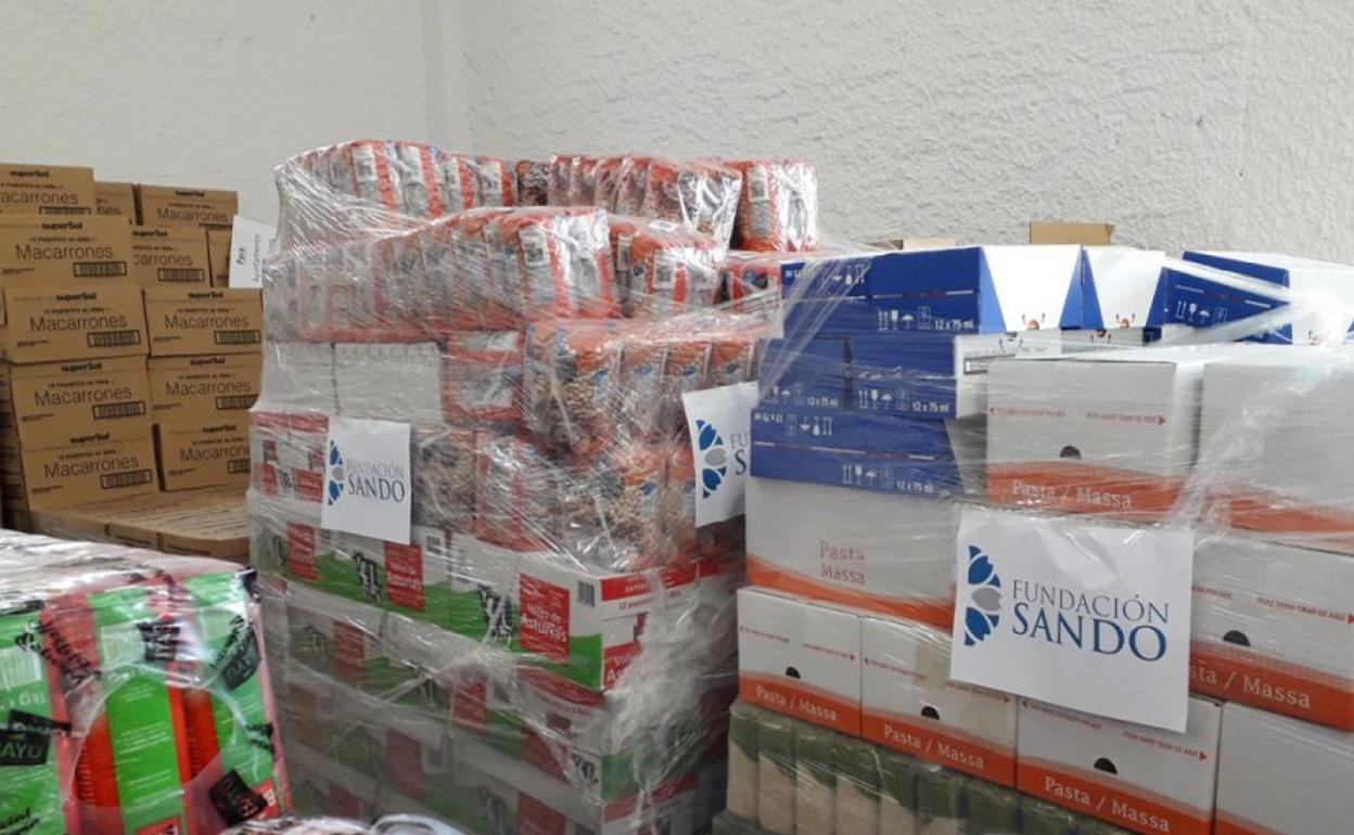 Alimentos donados por la Fundación Sando. 