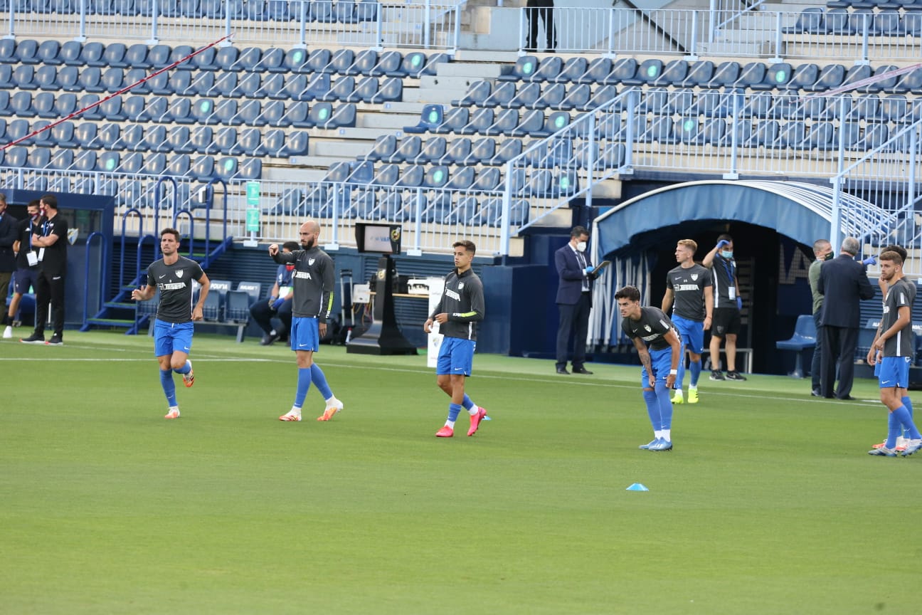 Todos los momentos del partido en imágenes desde La Rosaleda, que por segunda vez abre sus puertas para el fútbol pero sin aficionados en las gradas. 