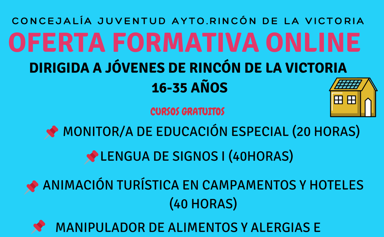 Cartel de los nuevos cursos 'on-line'. 