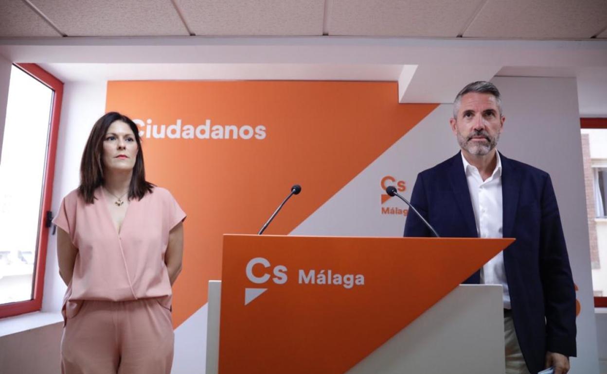 Losada y Maldonado, este mediodía en la sede de Ciudadanos.