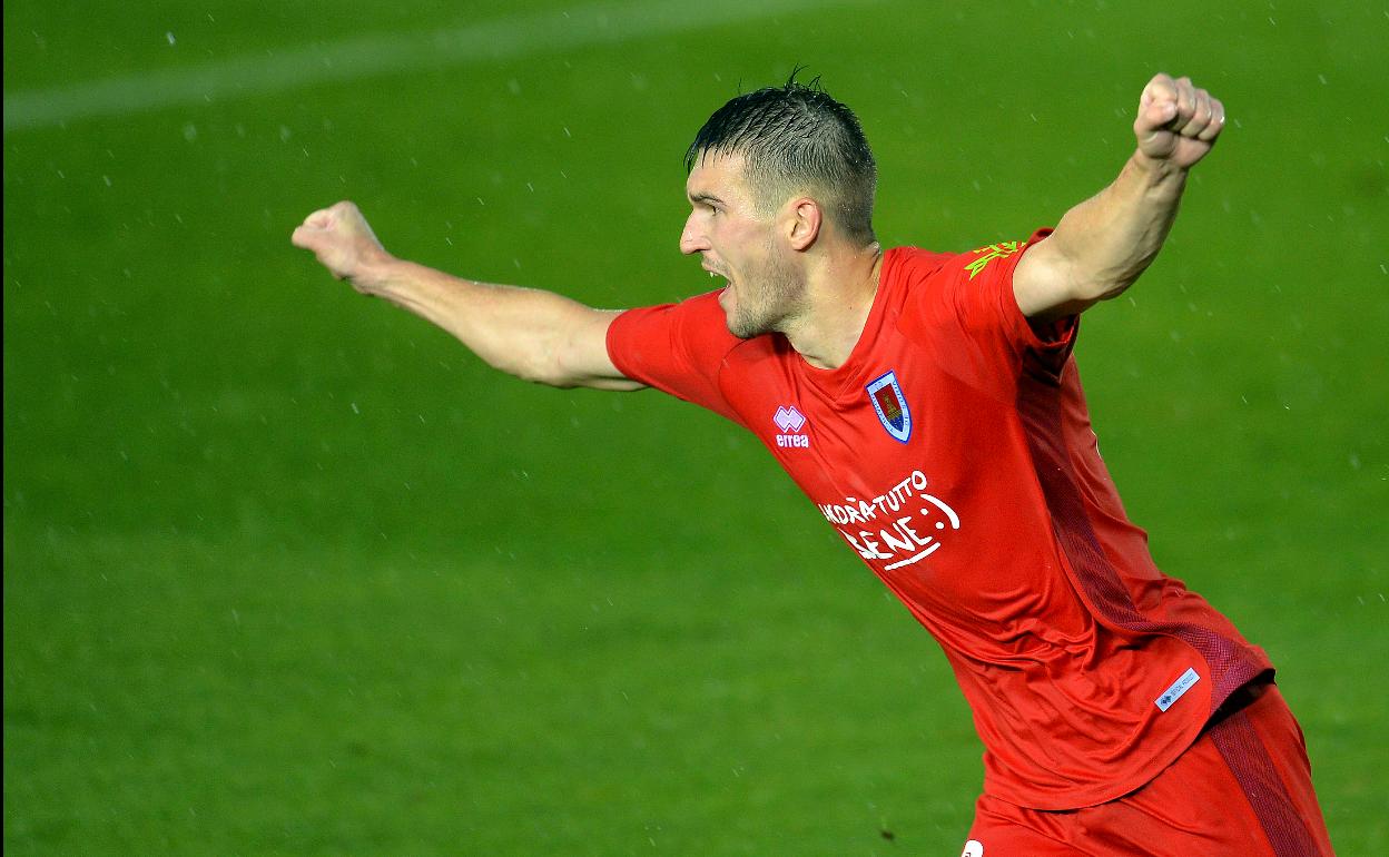 Zlatanovic, autor del gol de la victoria del Numancia.