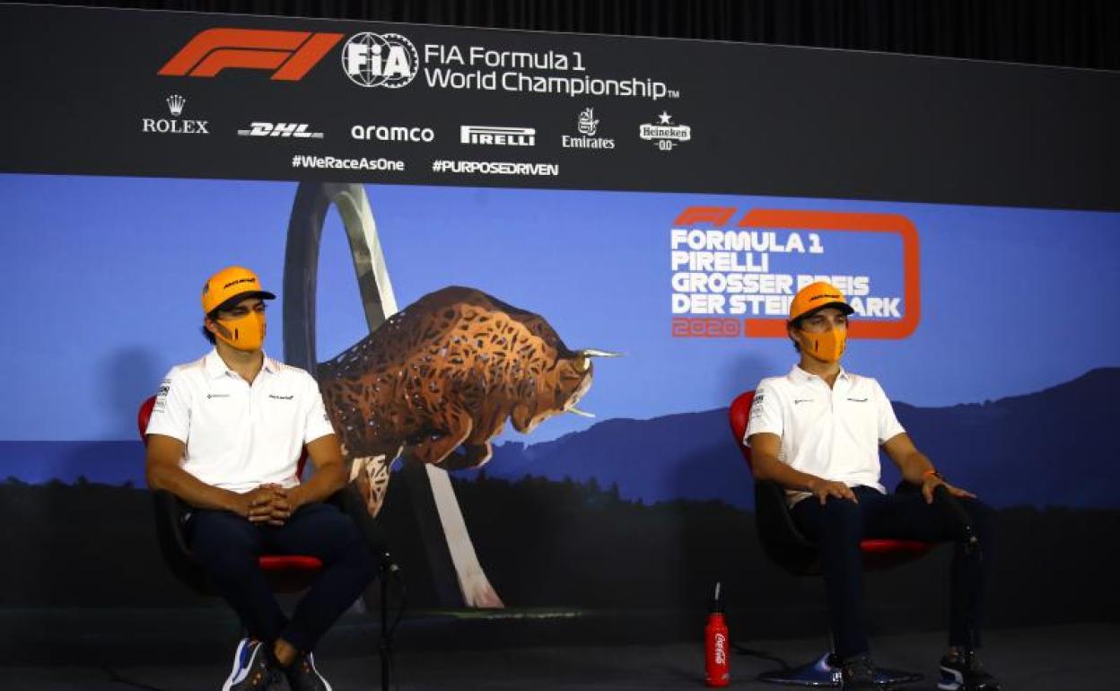 Carlos Sainz y Lando Norris, pilotos de McLaren. 