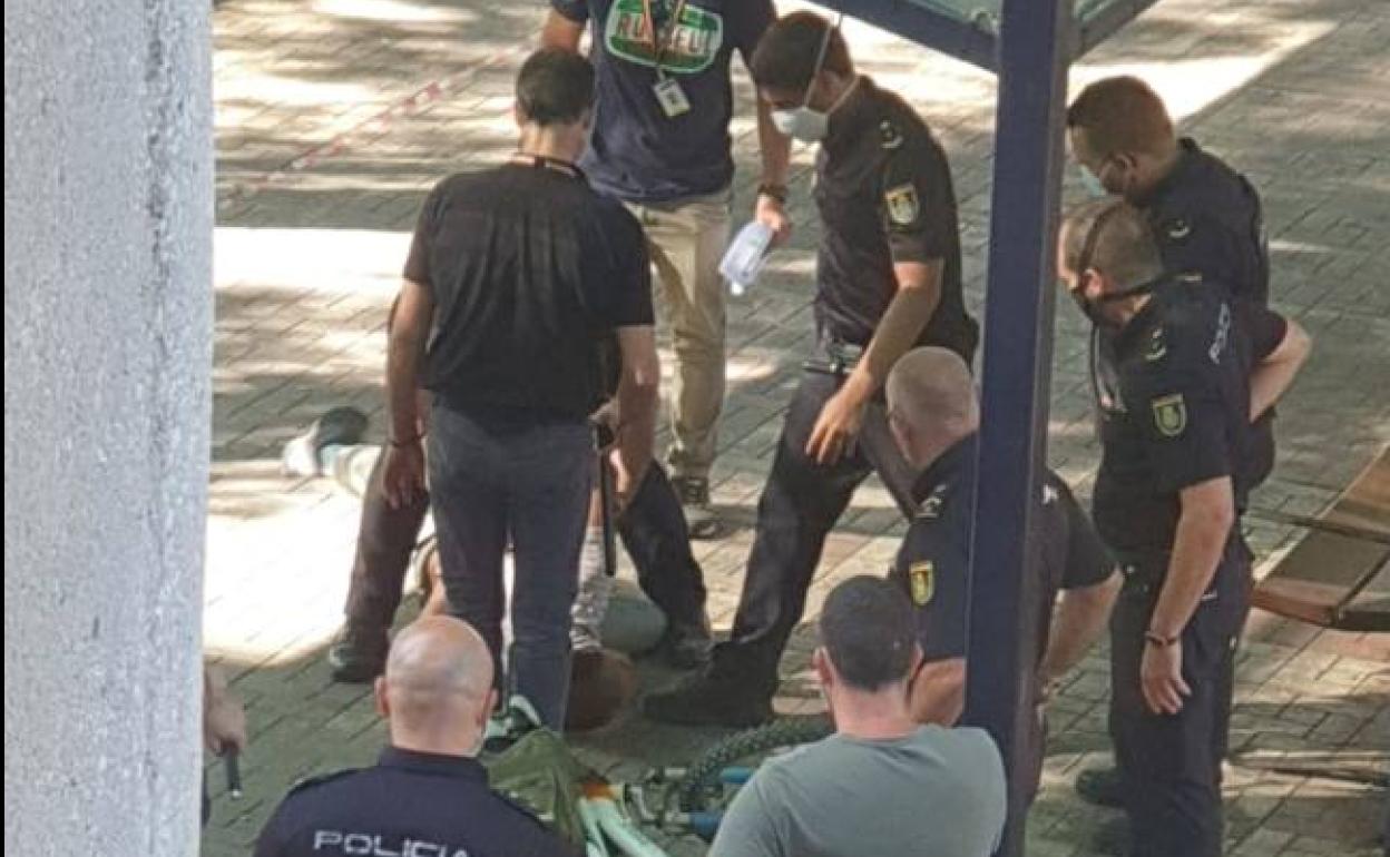 Momento de la detención del agresor 