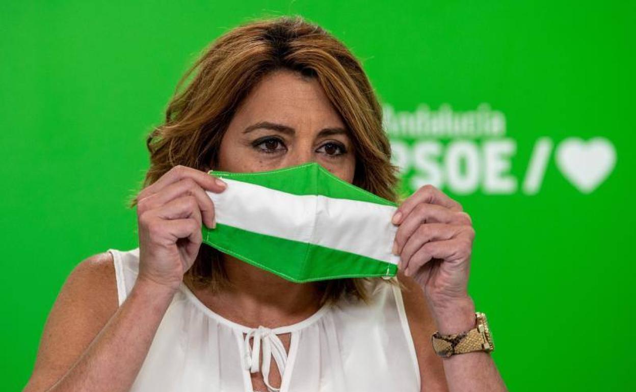 Susana Díaz, en su comparecencia de este jueves en Sevilla 