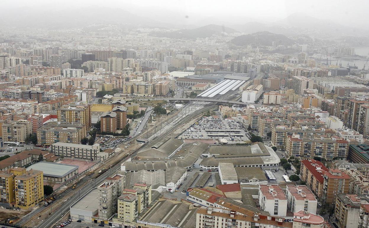 Vista aérea de la zona oeste de Málaga. 