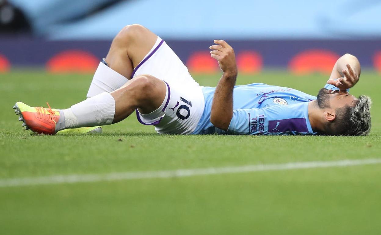 El 'Kun' Agüero, lesionado. 