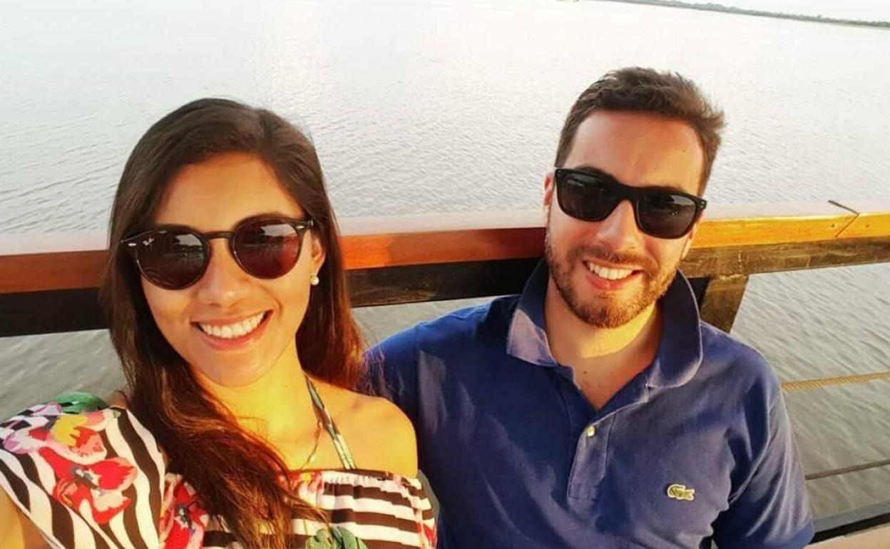 Guerrero, con su pareja, Johanna. 