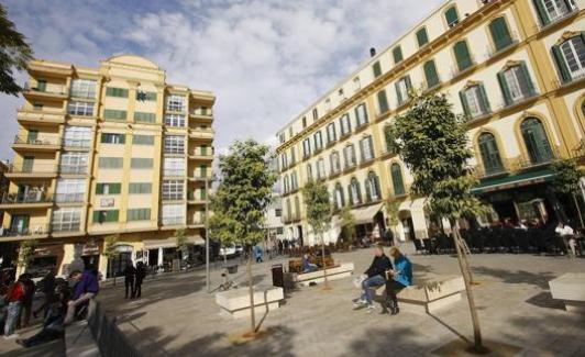 Imagen de la céntrica plaza malagueña. 