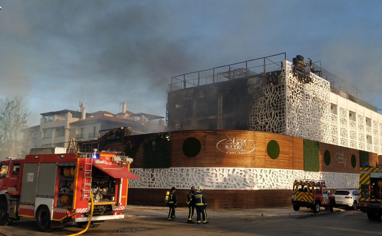 Estado en el que ha quedado el hotel tras el incendio.