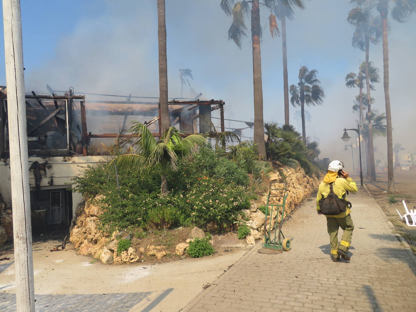 Efectivos del Plan Infoca y del Consorcio Provincial de Bomberos trabajan en la zona