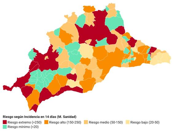 Pueblo a pueblo: Contagios del Covid-19 en Málaga