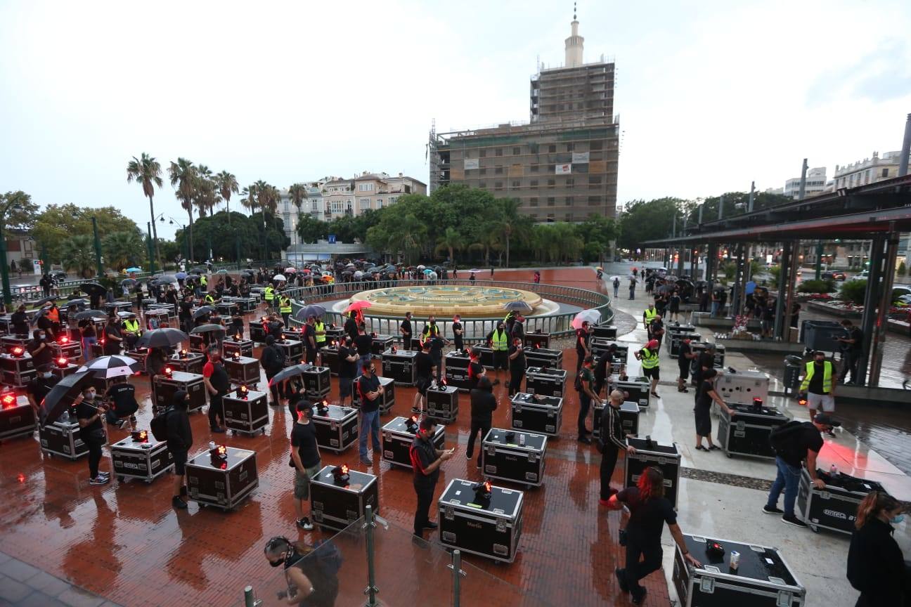 La protesta transcurrió por el Centro de Málaga. 
