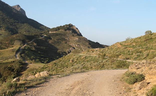 Carril de tierra que lleva hasta el cerro de Capellán