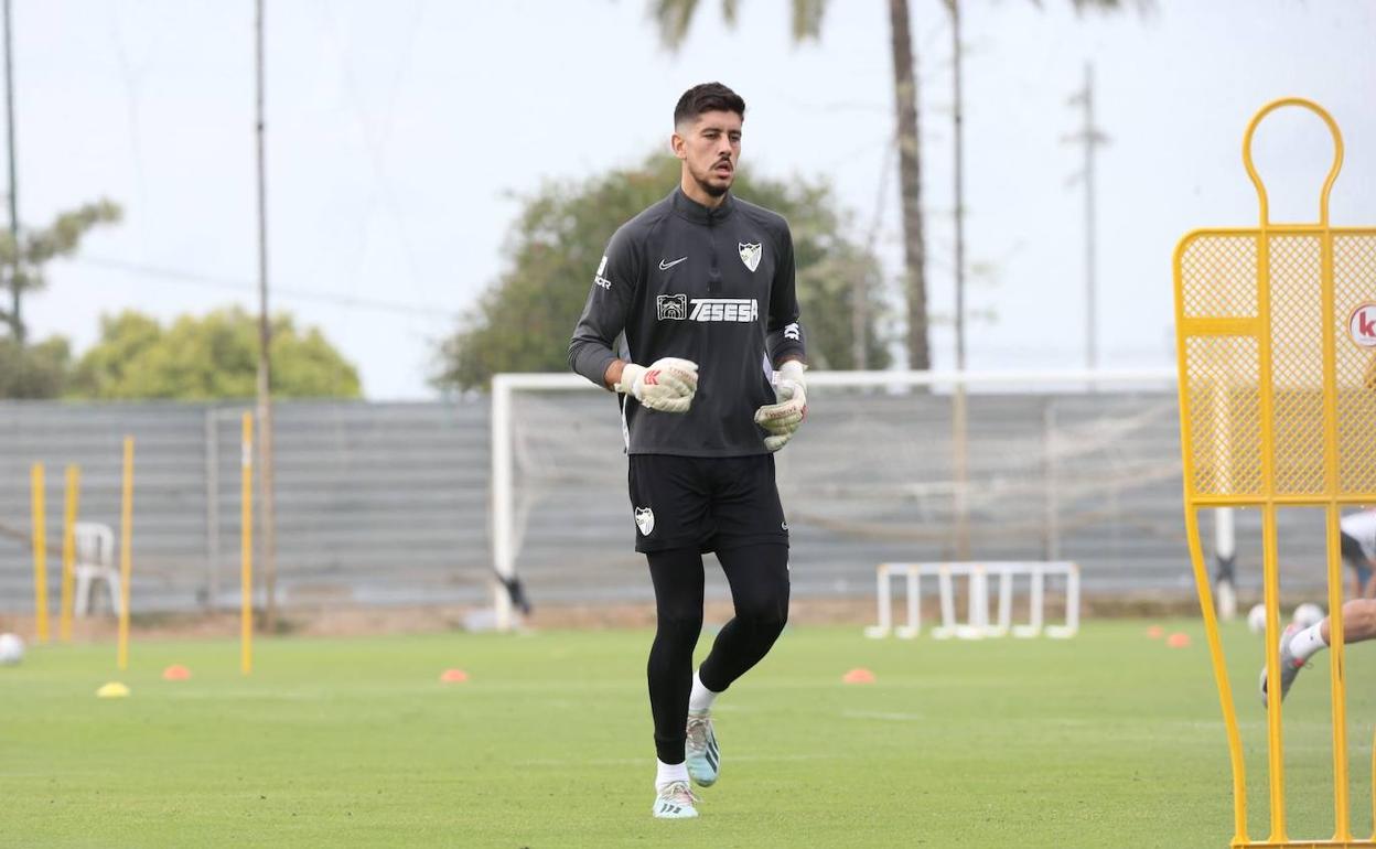 Dani Barrio, en un entrenamiento en las instalaciones de la Federación Malagueña. 