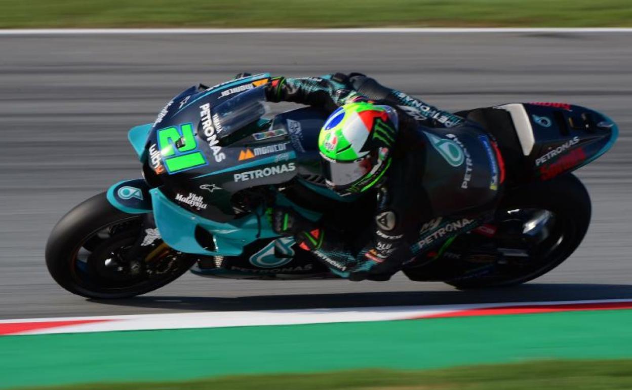 Franco Morbidelli, durante la sesión de clasificación. 