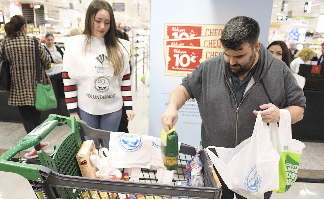 Recogida de alimentos en Málaga. 