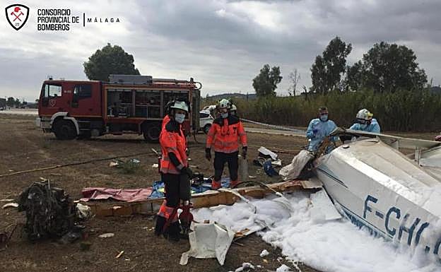 Estado en el que ha quedado la avioneta siniestrada. 
