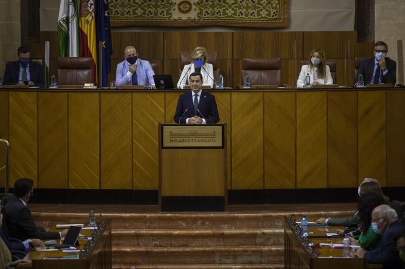 El presidente de la Junta, que afronta su primer Debate sobre el Estado de la Comunidad, pide el aval del Parlamento a 23.000 millones de fondos europeos